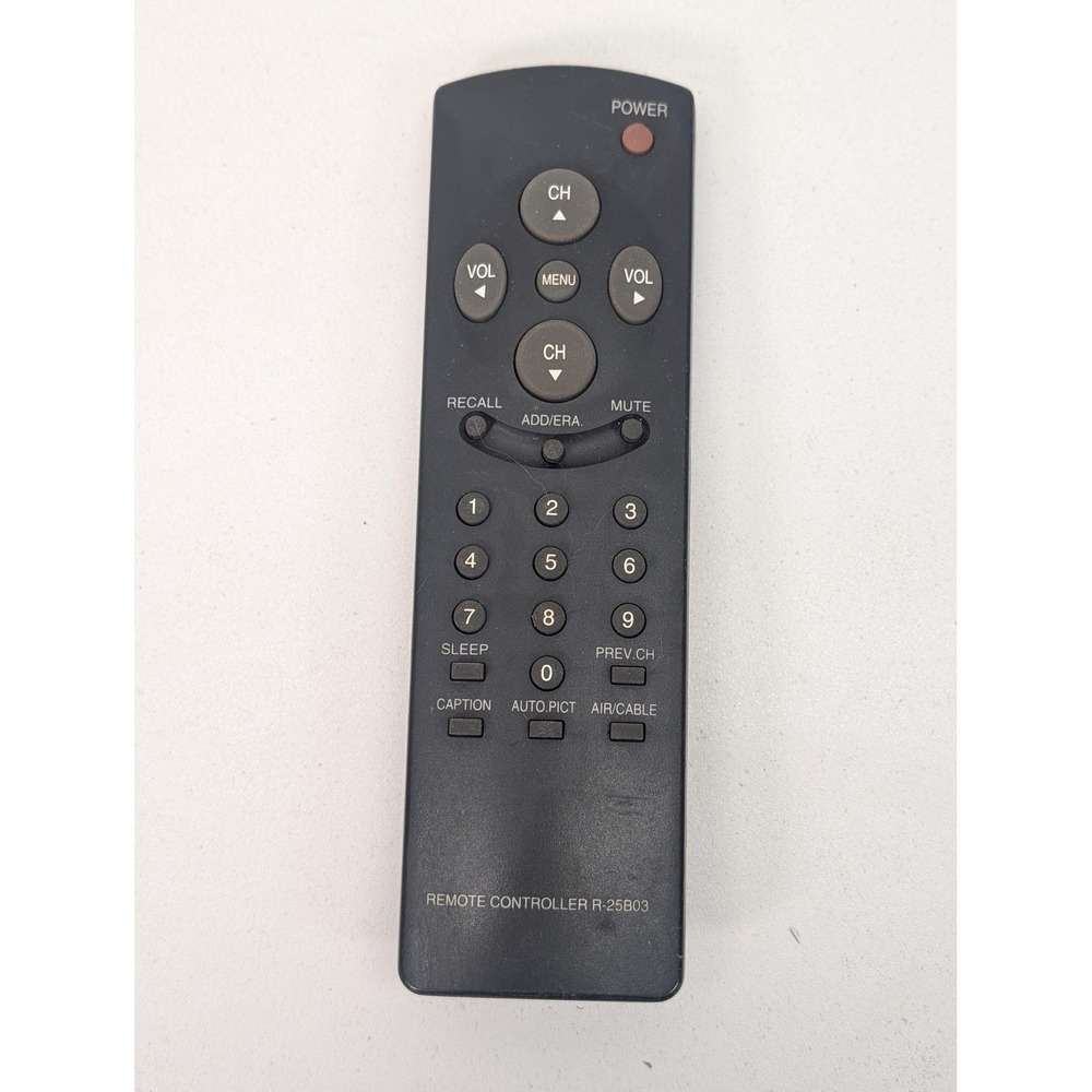 R-25B03 TV Remote Control Replacement HDTV Wireless Controller Black Unit